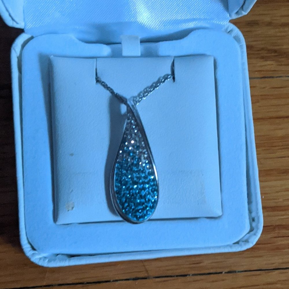 Blue and Silver Pendant Necklace